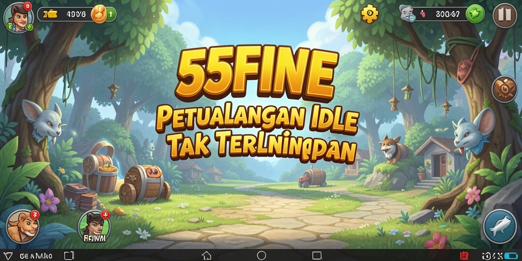 Tampilan gameplay 55FIVE yang menarik dan penuh warna.
