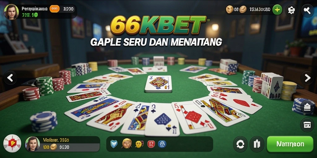 Tampilan gameplay Gaple yang seru dan menarik di 66KBET.