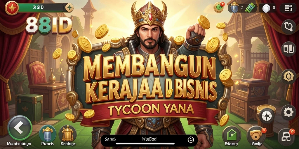 Tampilan gameplay menampilkan strategi bisnis yang dinamis dan menarik.