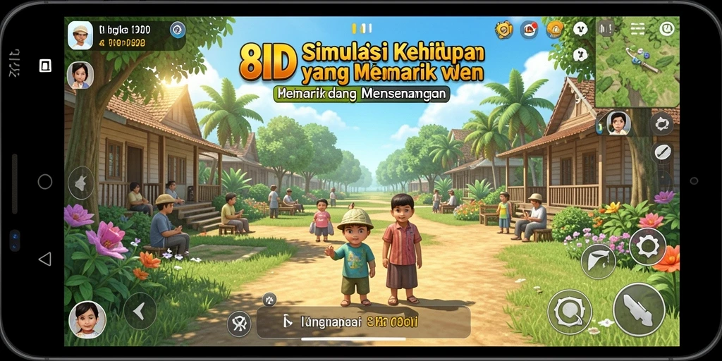 Gambaran gameplay menarik di dalam 8ID dengan berbagai aktivitas simulasi.