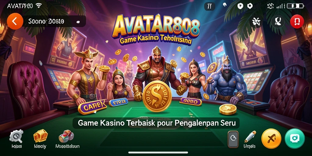 Screenshot utama AVATAR808 menampilkan gameplay seru di kasino.