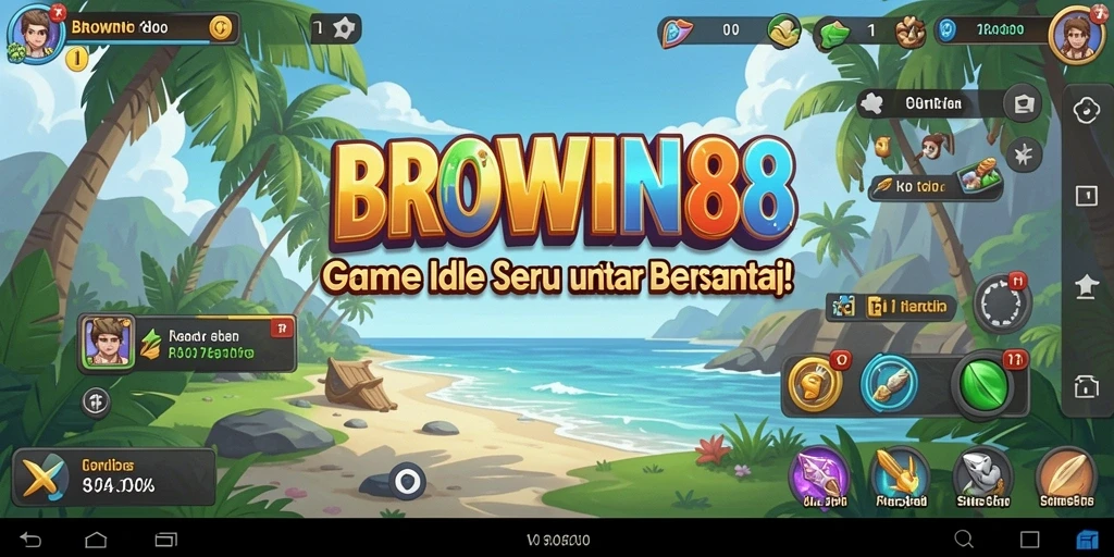 Tampilan gameplay BROWIN88 menampilkan momen-momen santai dan strategis.