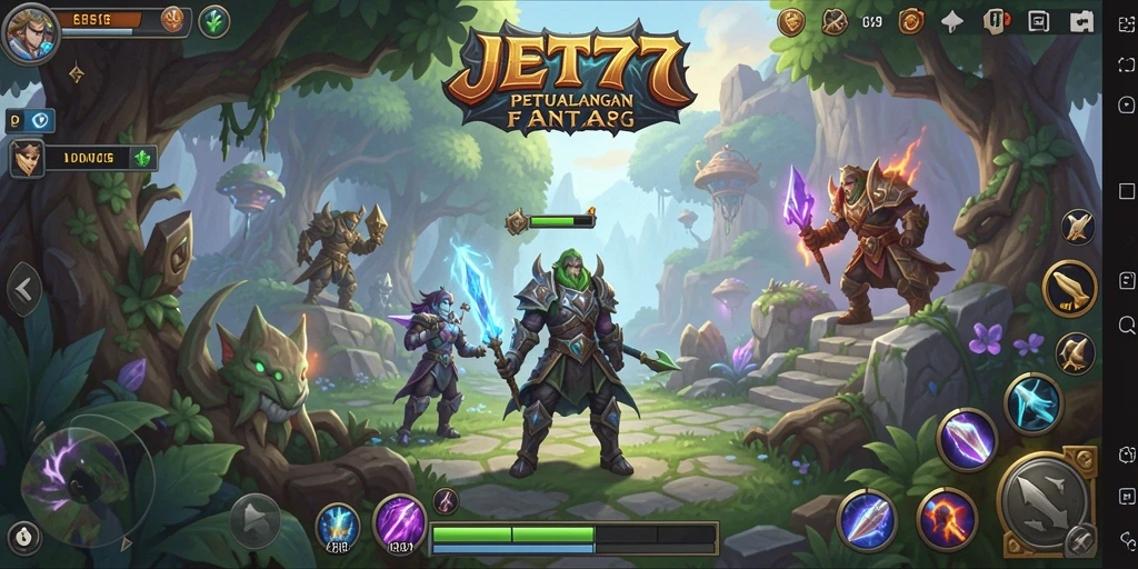 Screenshot JET77 menampilkan pertarungan seru dalam dunia ARPG.