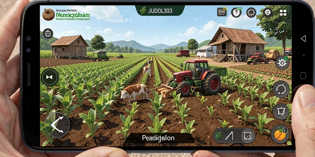 Tampilan gameplay pertanian yang menakjubkan di JUDOL303.