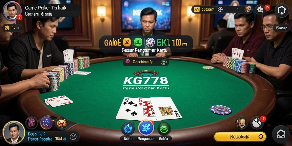 Screenshot gameplay KG778 menampilkan aksi Poker yang mendebarkan.