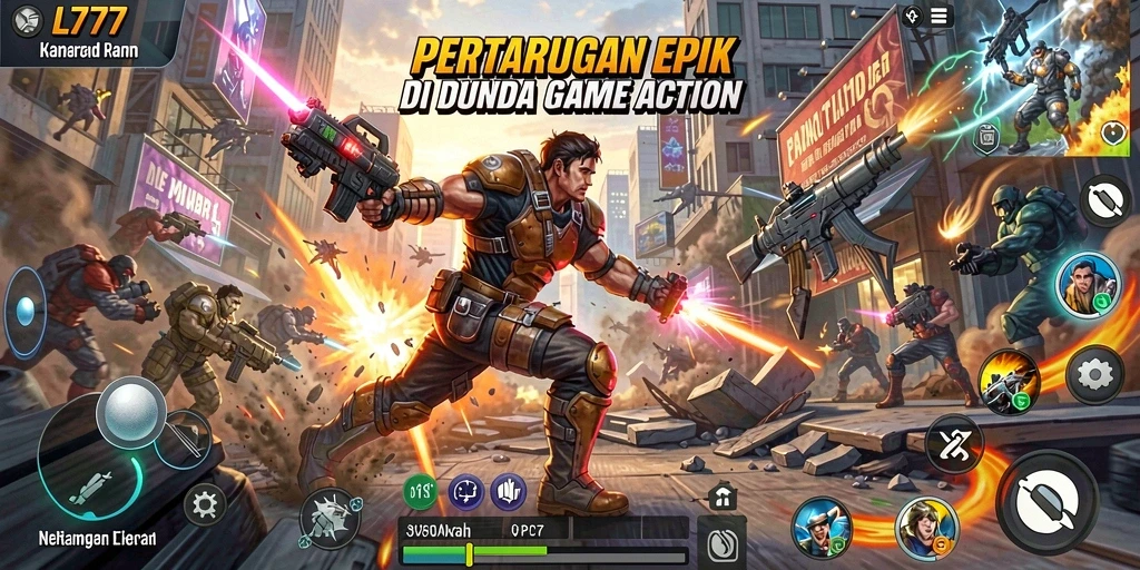 Gameplay L777 yang intens dan seru saat pertempuran.