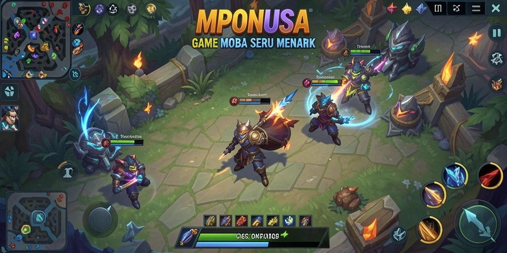 Tampilan menakjubkan dari gameplay MOBA di MPONUSA.