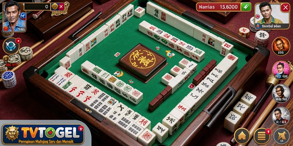 Screenshot gameplay TVTOGEL menunjukkan momen seru saat bermain Mahjong.